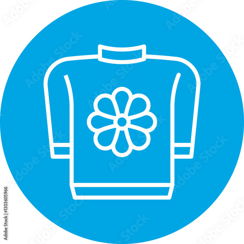 Sweater single vector icon illustration