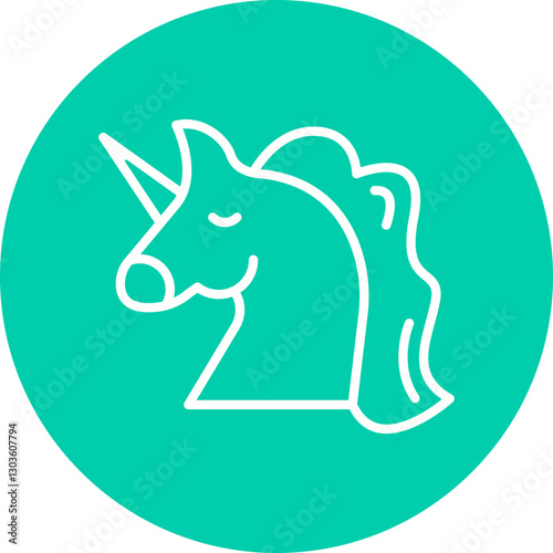 Unicorn single vector icon illustration