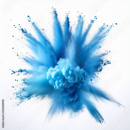 Blauer Farbsplash auf weißem Hintergrund