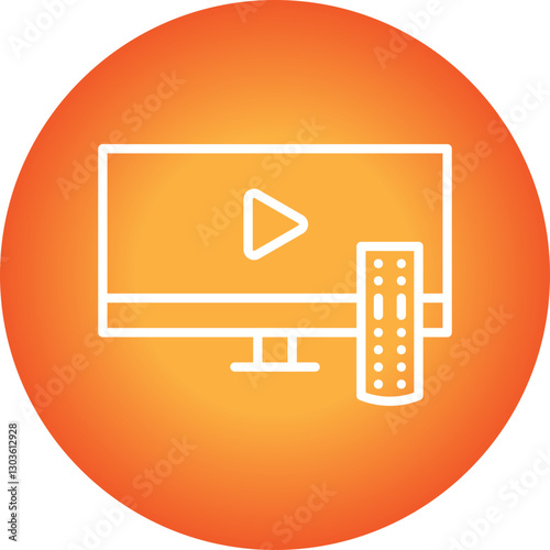 TV Set single vector icon illustration