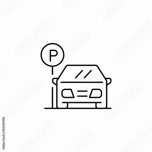 outdoors parking icon sign vector