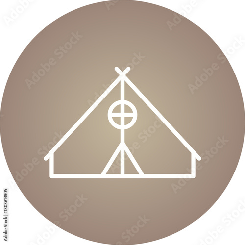 Camp single vector icon illustration