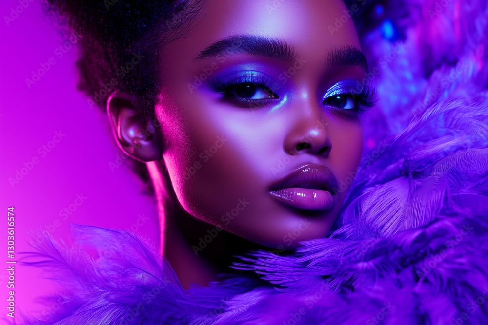 Timeless Elegance in Purple – A poised model in a flowing deep violet gown, standing against a moody, monochromatic backdrop Timeless Elegance in Purple – A poised model in a flowing deep violet gown, standing against a moody, monochromatic backdrop