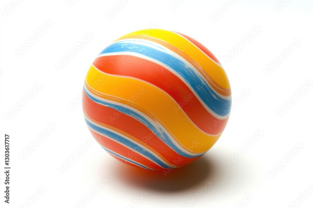A vibrant, swirling ball in bright colors rests on a smooth surface, capturing attention and joy isolated on transparent background A vibrant, swirling ball in bright colors rests on a smooth surface, capturing attention and joy isolated on transparent background