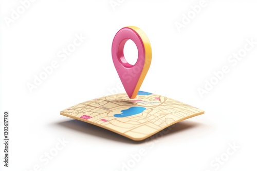 3D Delivery Tracking Icon Isolated and White Background