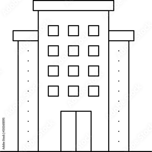 Hotel single vector icon illustration