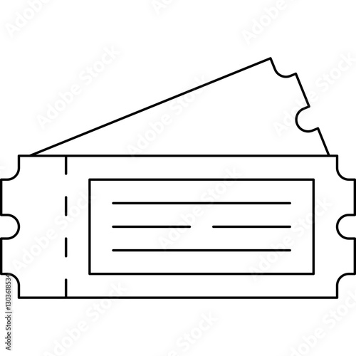 Ticket single vector icon illustration