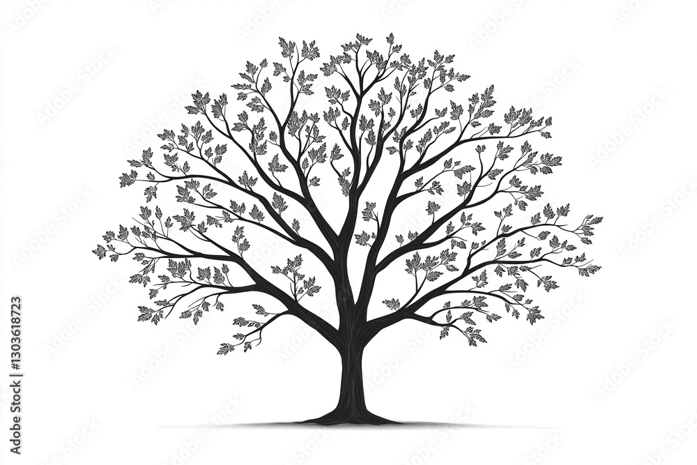 Black and White Tree Silhouette Black and White Tree Silhouette