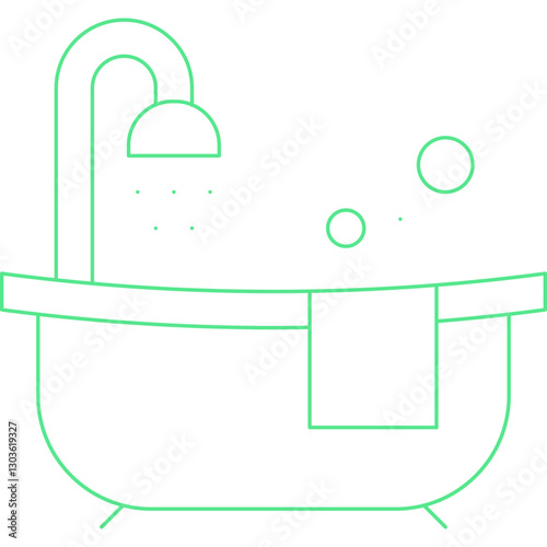 Bath Tub single vector icon illustration