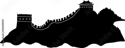 Silhouette of the Great Wall of China