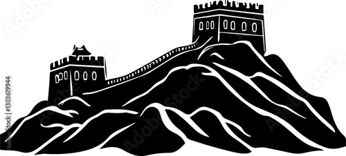 Silhouette of the Great Wall of China
