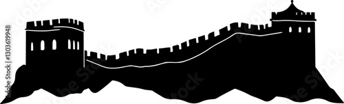 Silhouette of the Great Wall of China