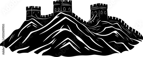 Silhouette of the Great Wall of China