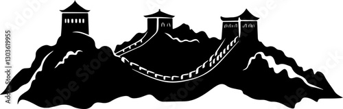 Silhouette of the Great Wall of China