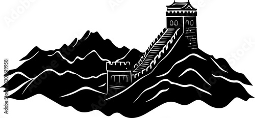 Silhouette of the Great Wall of China