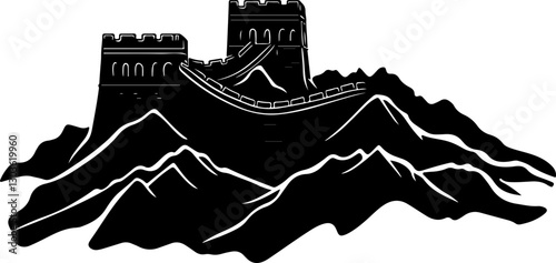 Silhouette of the Great Wall of China