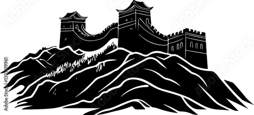 Silhouette of the Great Wall of China