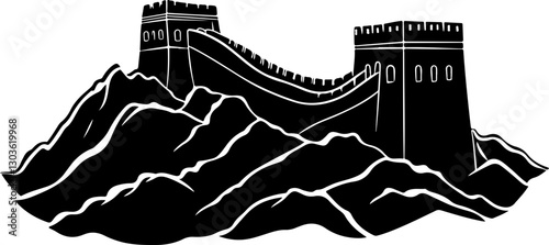 Silhouette of the Great Wall of China
