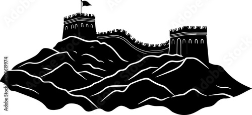 Silhouette of the Great Wall of China