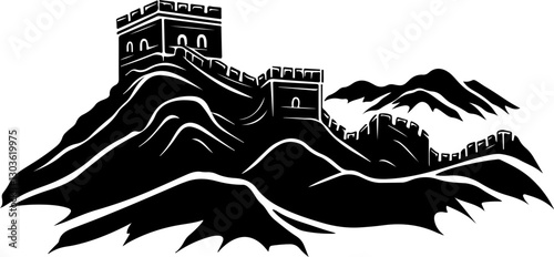 Silhouette of the Great Wall of China