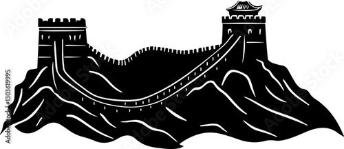 Silhouette of the Great Wall of China