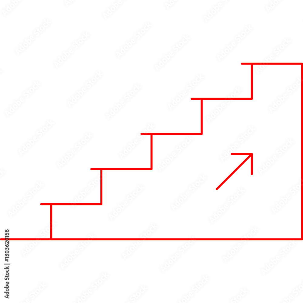 Stairs single vector icon illustration