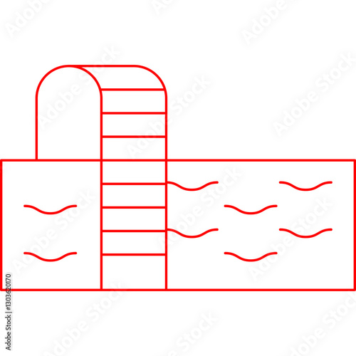 Swimming Pool single vector icon illustration