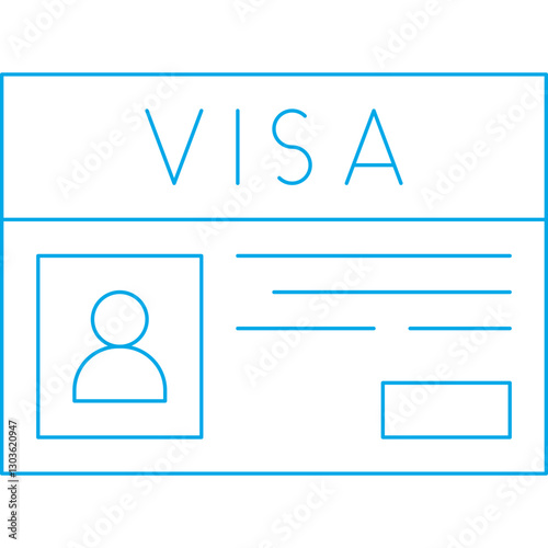 Visa single vector icon illustration