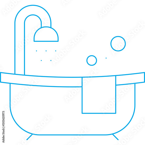 Bath Tub single vector icon illustration