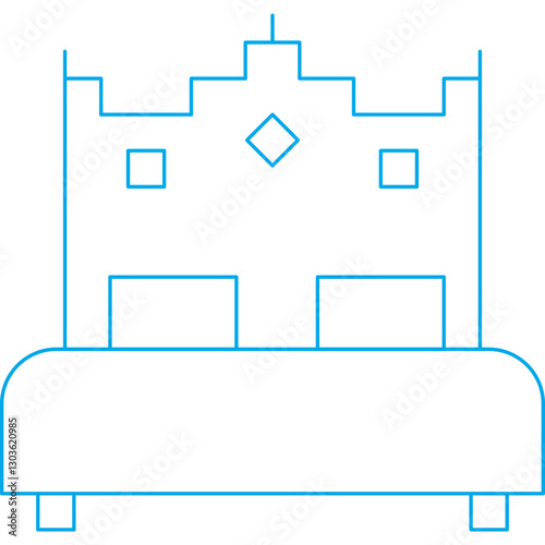 Bed single vector icon illustration