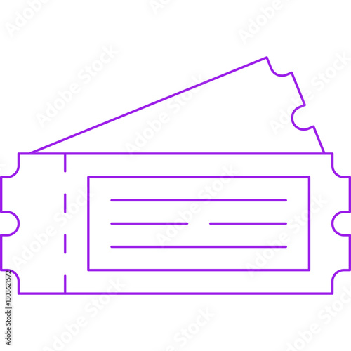 Ticket single vector icon illustration