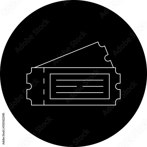 Ticket single vector icon illustration