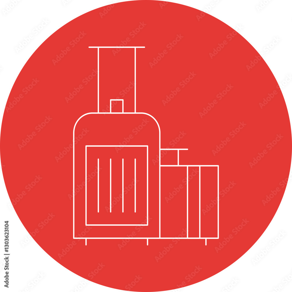 Obraz premium Luggage single vector icon illustration
