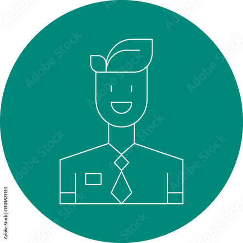 Receptionist single vector icon illustration