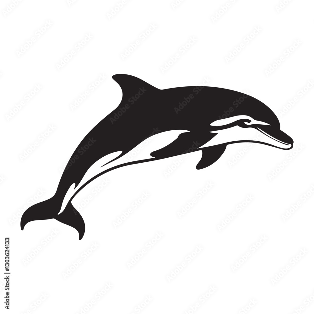 Fototapeta premium Dolphin silhouette icon vector illustration