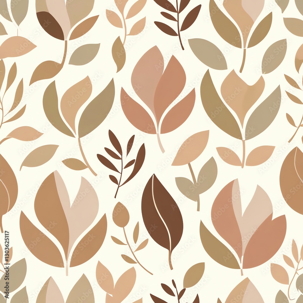 Abstract Floral Pattern: Earthy Tones Seamless Design Abstract Floral Pattern: Earthy Tones Seamless Design