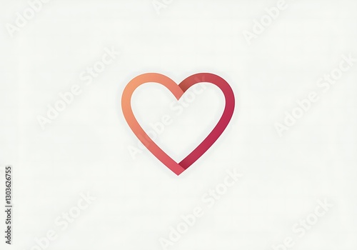 Elegant Gradient Heart: Minimalist Pink and Coral Design