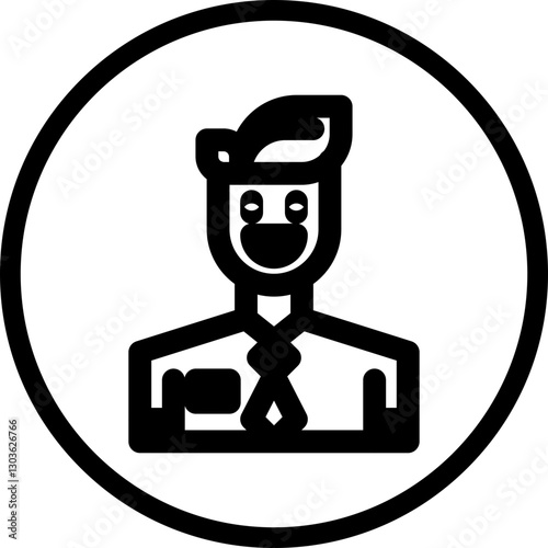 Receptionist single vector icon illustration