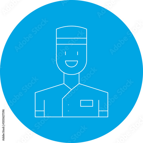 Bellboy single vector icon illustration