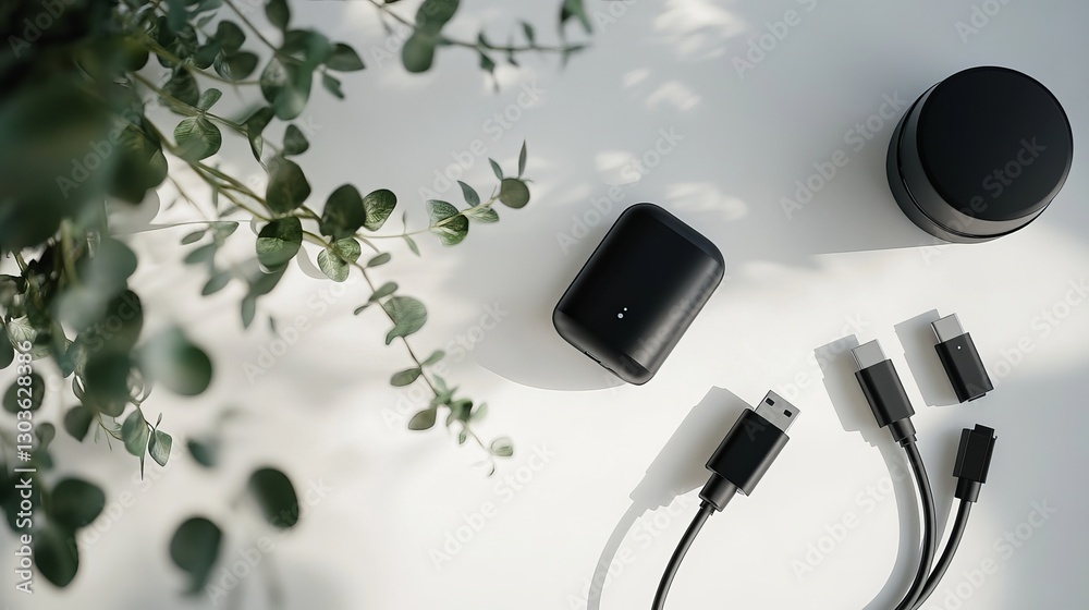 Top View of Black Phone AC Charger and USB Cable
Top View of Black Phone AC Charger and USB Cable