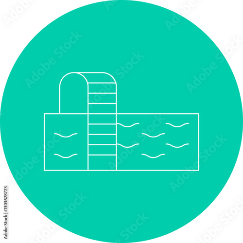 Swimming Pool single vector icon illustration