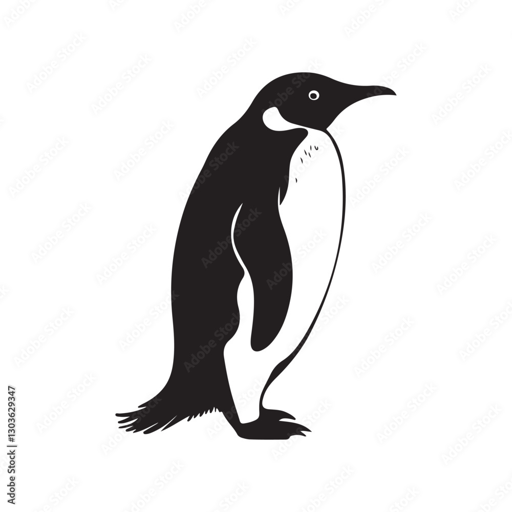 Fototapeta premium penguin silhouette icon vector illustration