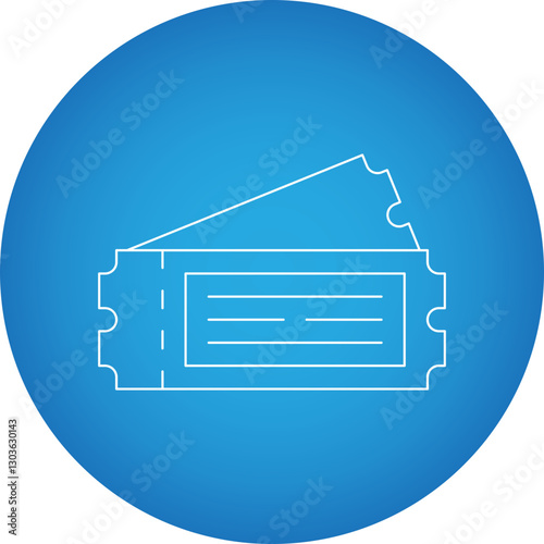 Ticket single vector icon illustration