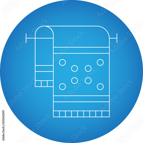 Towel single vector icon illustration