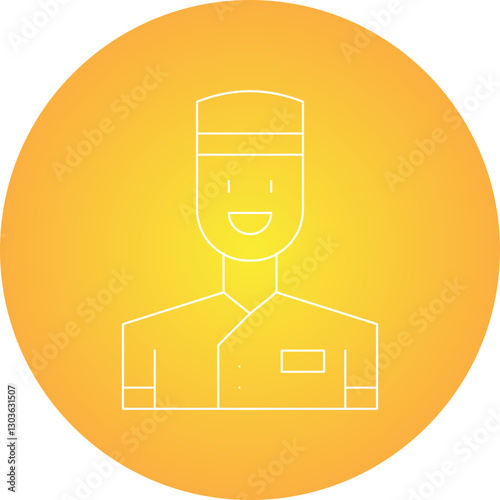 Bellboy single vector icon illustration