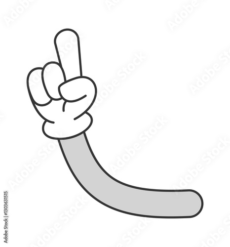 Pointing upward comic hand gesture