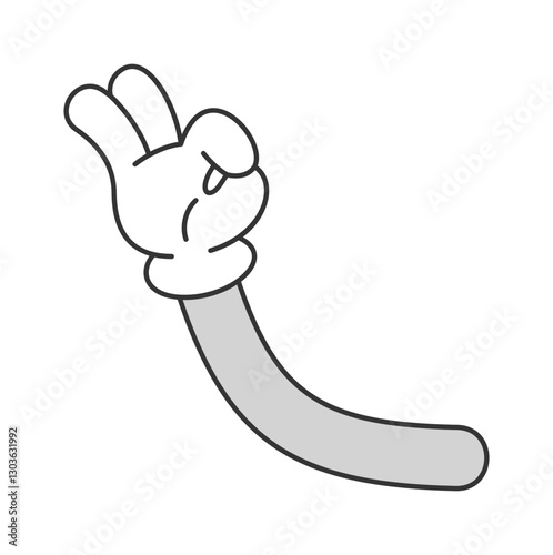 Ok sign retro hand gesture
