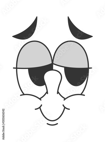 Comic face character sly squint