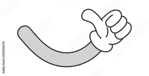 Thumbsup comic hand gesture doodle
