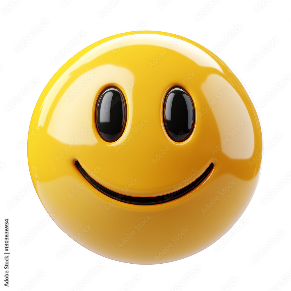 Fototapeta premium Bright yellow smiley face conveys joy and positivity in a cheerful and simple design